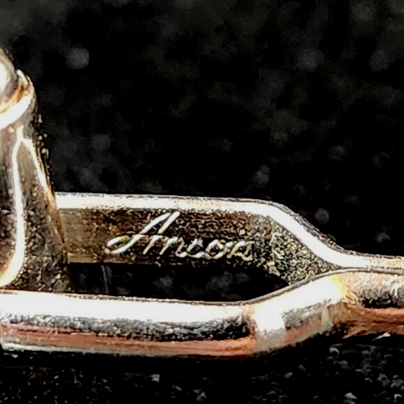 Anson Silver Toned w Four Point Star & Blue Glass Stone - Picture 3 of 4